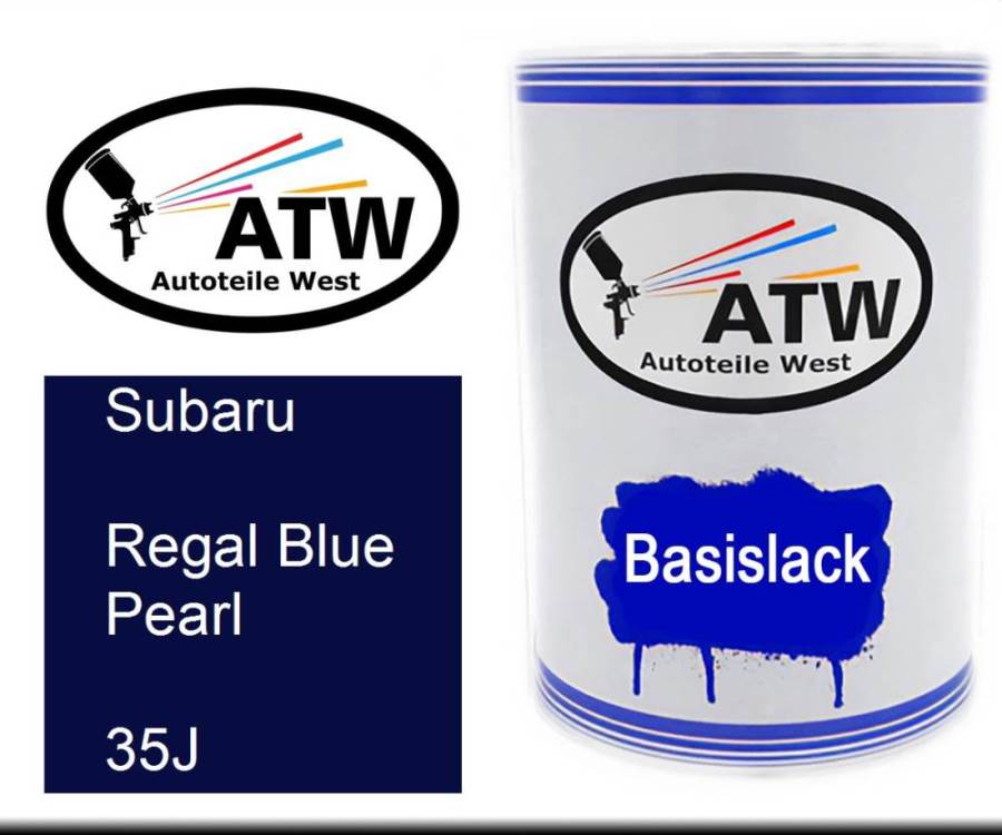 Subaru, Regal Blue Pearl, 35J: 500ml Lackdose, von ATW Autoteile West.